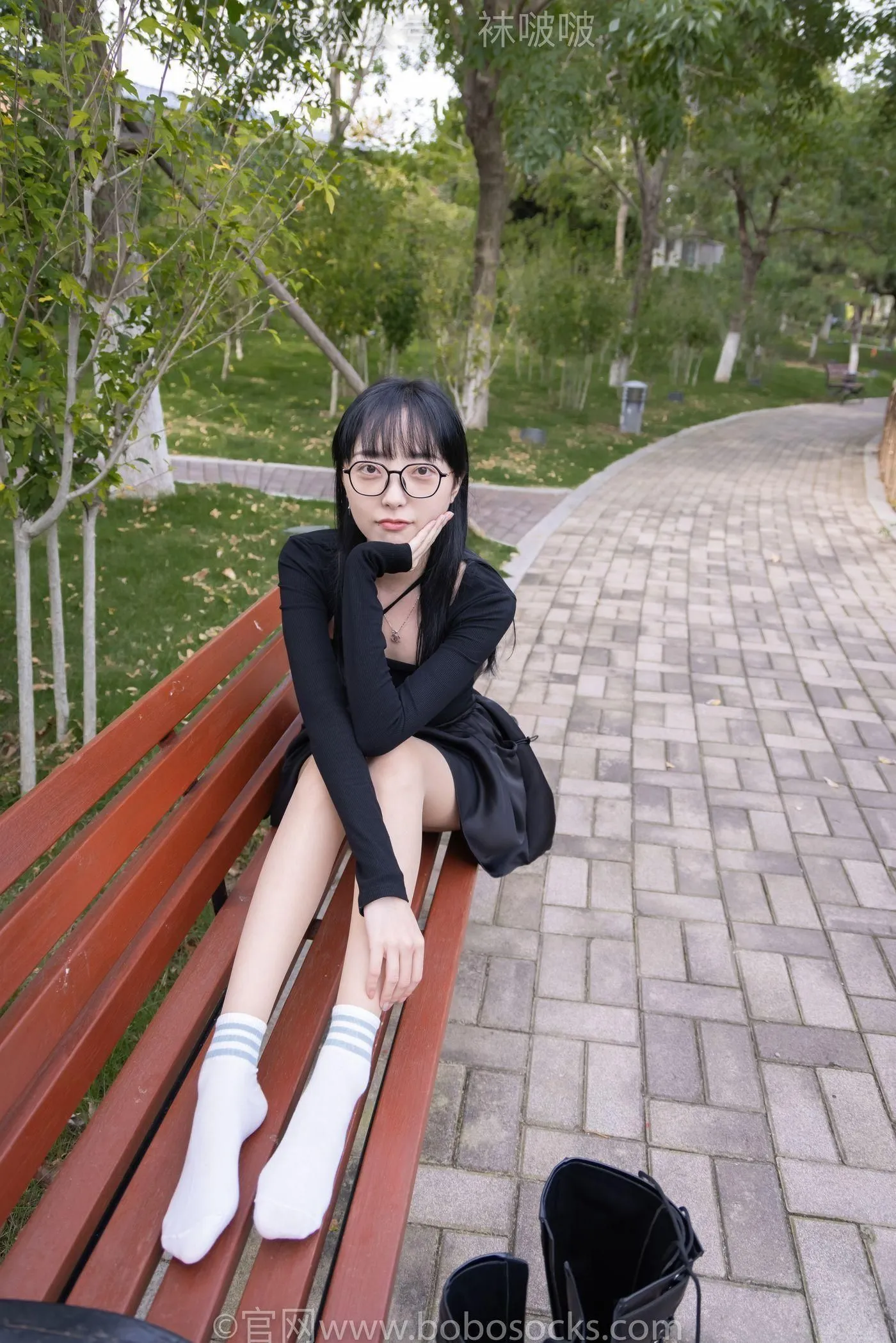 [BoBoSocks袜啵啵]NO.040 稚予-长靴、白棉袜、肉丝 [137P]插图3
